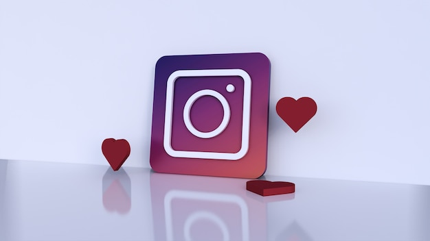 3d instagram toepassingslogo. instagram sociale mediaplatform