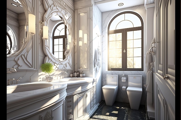 3d interior bathroom luxury Made by AIArtificial intelligence