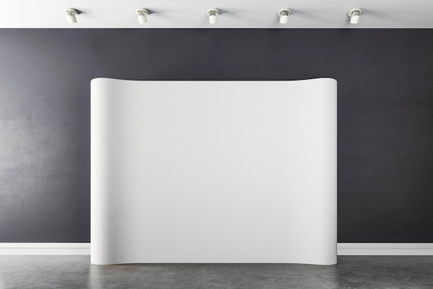 3d interior with blank white poster