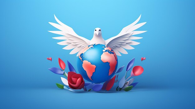 Photo 3d international day of peace illustration for background