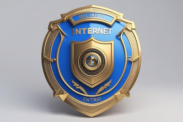 Foto badge di sicurezza internet 3d