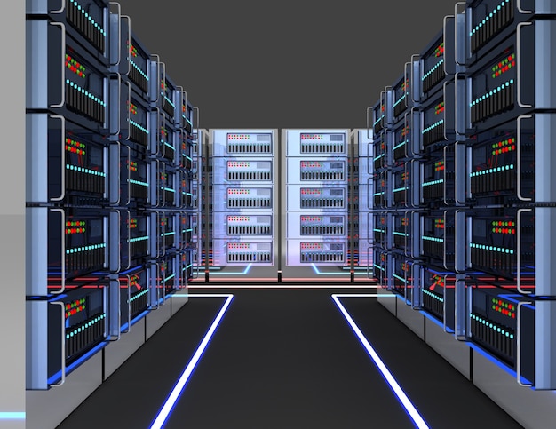 3D internet servers concept. 3d illustration