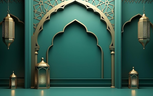 3D イスラム アラビア語の豪華なパターンの背景
