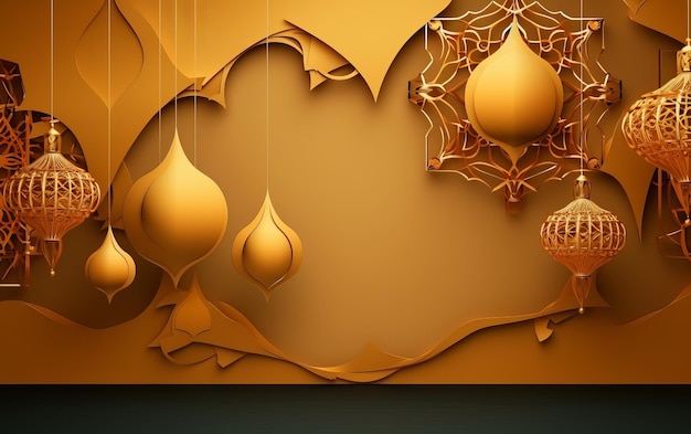 3D イスラム アラビア語の豪華なパターンの背景
