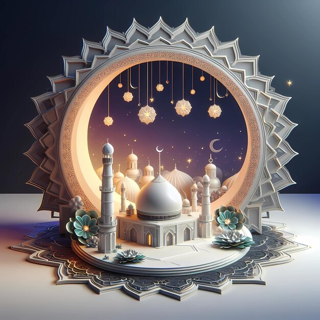 3d islamic background with luxury pattren
