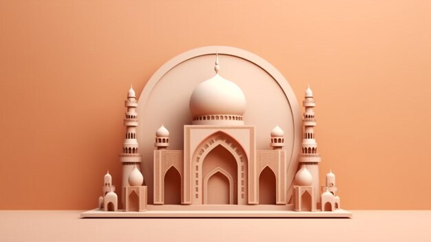 3D Islamic Decoration Background with space