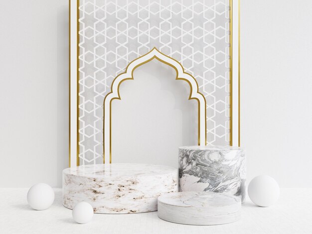 3d islamic podium for product placement