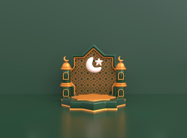 3D Islamic Ramadan Podium for product showcase