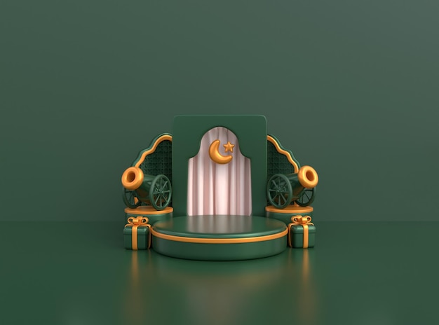 3d islamitisch ramadan podium voor productshowcase