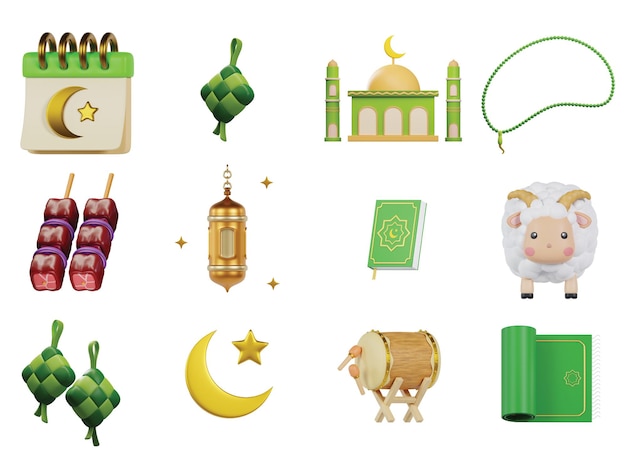 3D islamitische banner met een modern thema voor Eid al Adha verkrijgbaar in zowel brede als vierkante maten