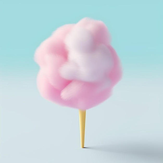 Photo 3d isolated illustration of cotton candy