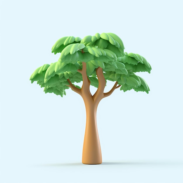 Foto illustrazione isolata 3d dell'albero