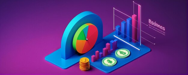 3d isometric business financial management basic chart