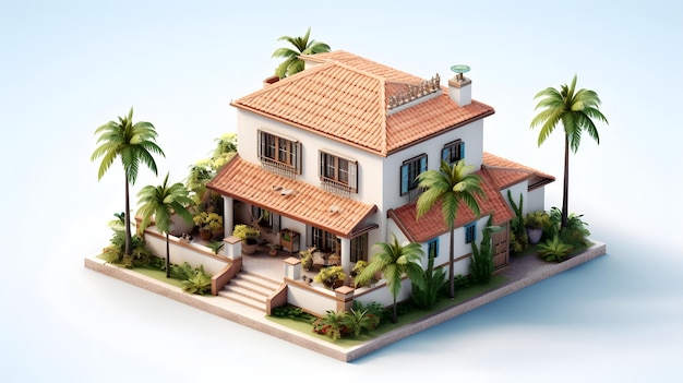 3d Isometric Caribbean Home