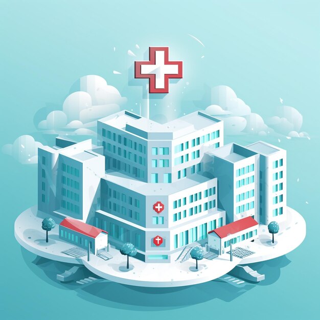 3d isometric hospital