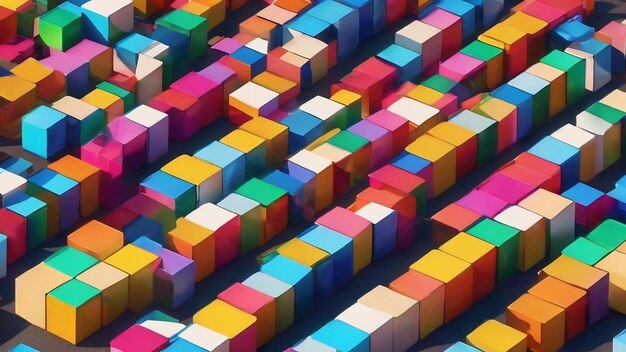 3d isometric illustration render cubes