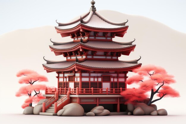 3d japan huis traditionele japanse huis japan toren