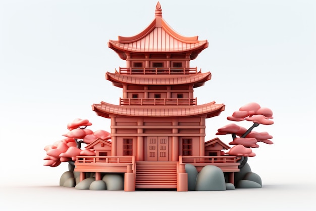 3d japan huis traditionele japanse huis japan toren