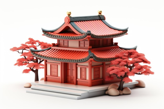 3d japan huis traditionele japanse huis japan toren