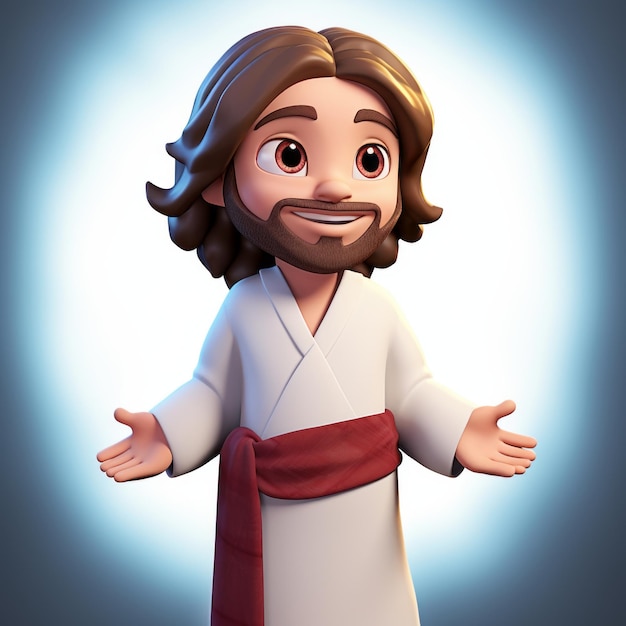 Foto 3d jesus cartoon personage