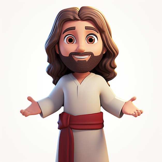 Foto 3d jesus cartoon personage