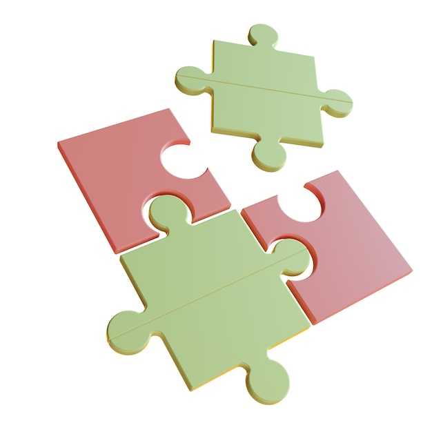 3D Jigsaw Puzzle Isolated Icon Illustration Render