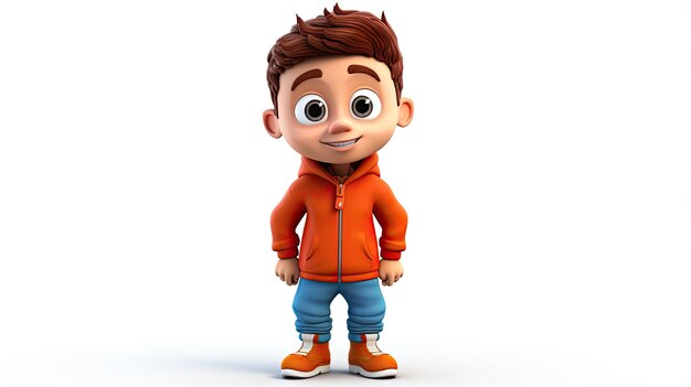 3D jongen schattig cartoon personage ai gegenereerd