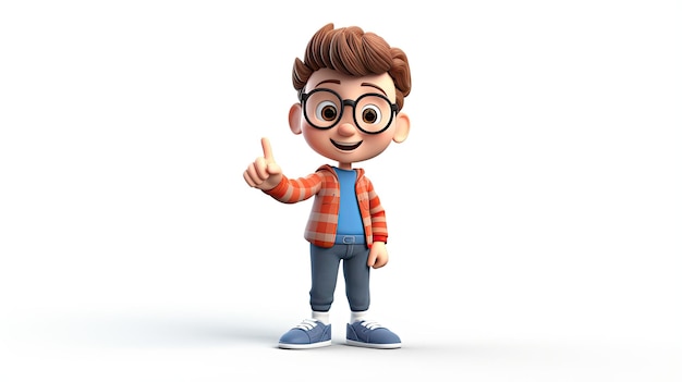 3D jongen schattig cartoon personage ai gegenereerd