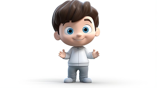 3D jongen schattig cartoon personage ai gegenereerd