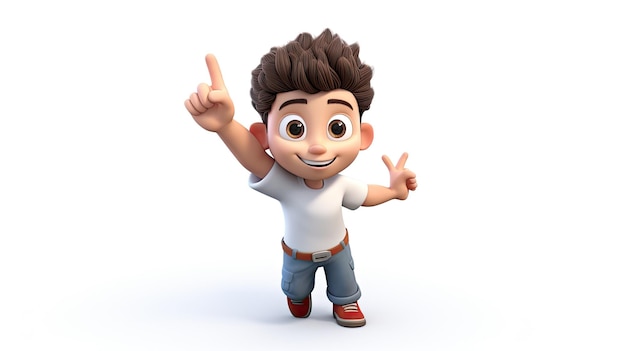 3D jongen schattig cartoon personage ai gegenereerd
