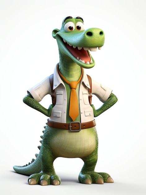 3D karakter portretten van dieren krokodil