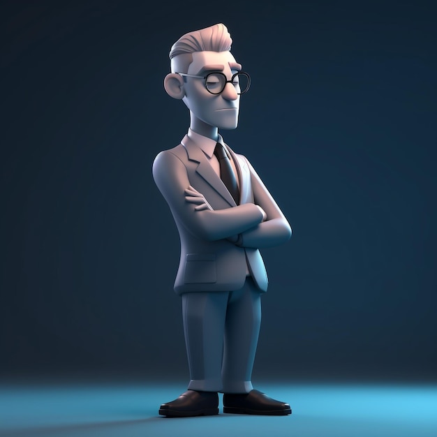 3D-karakter van zakenman denken