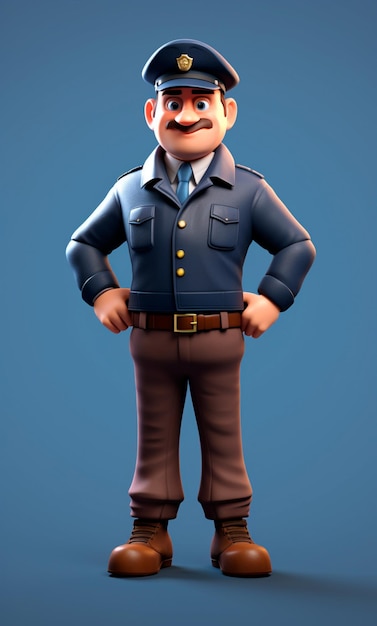 3D-karaktermodel van een politieagent