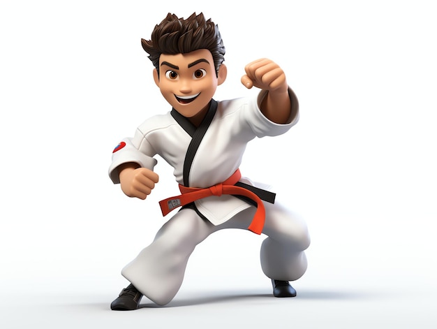3D-karakterportretten van taekwondo