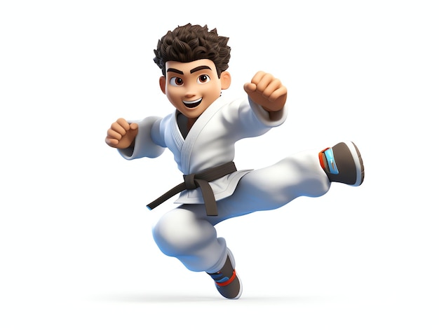 3D-karakterportretten van taekwondo