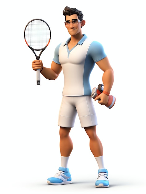 3D-karakterportretten van tennis