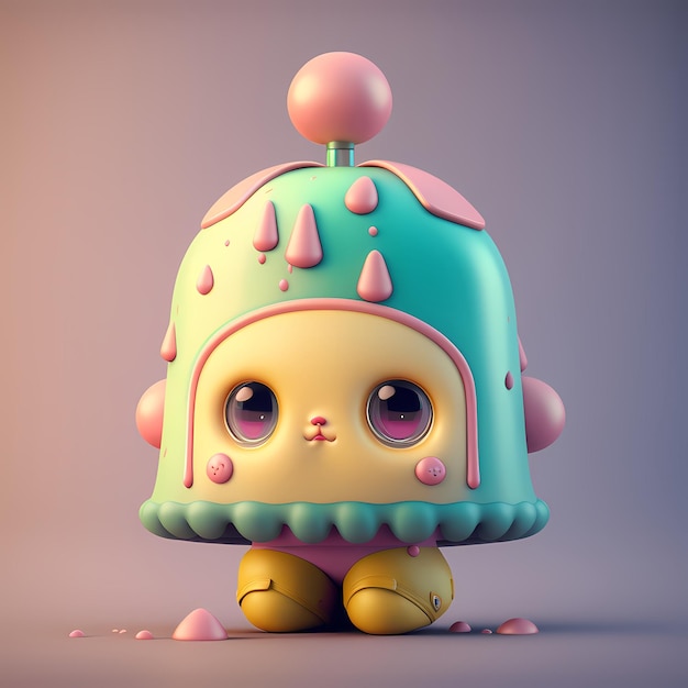 3 D kawaii デザイン キャラクターの愛らしいとかわいいイラスト