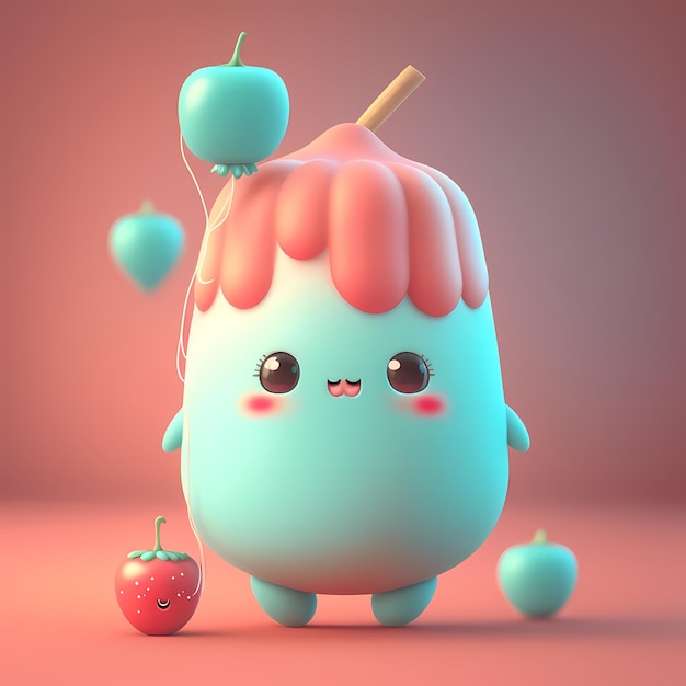 3D kawaii design character adorable and cute Illustration