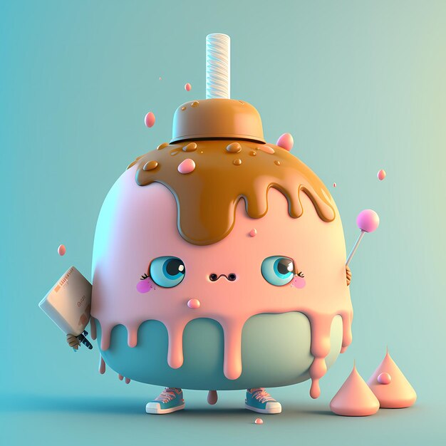 3D kawaii design character adorable and cute Illustration