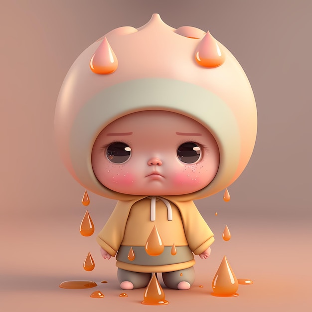 3D kawaii design character adorable and cute Illustration