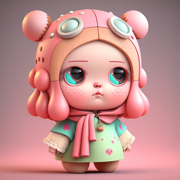 3D kawaii design character adorable and cute Illustration