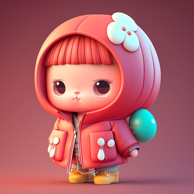 3 D kawaii デザイン キャラクターの愛らしいとかわいいイラスト