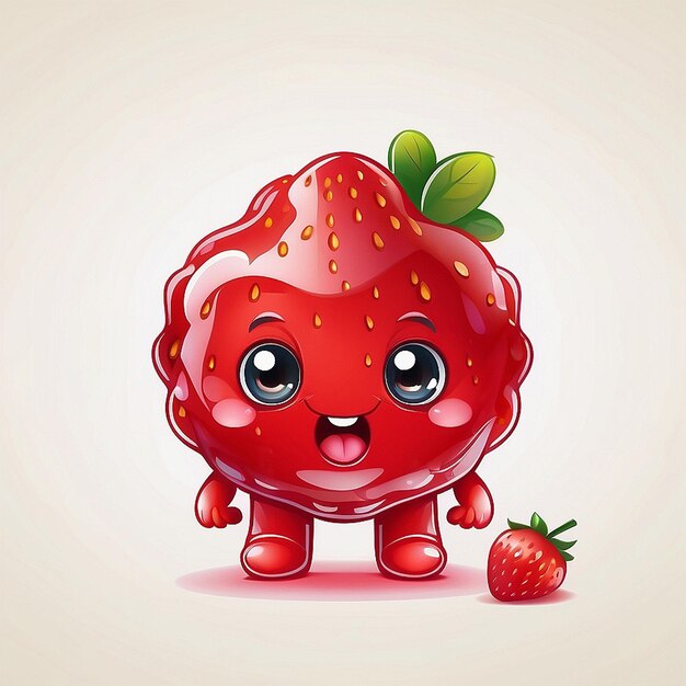 Photo 3d kawaii strawberry character