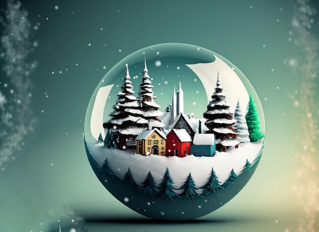 3D Kerst globe hemel