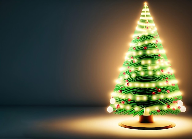 3D-kerstboom met verlichting