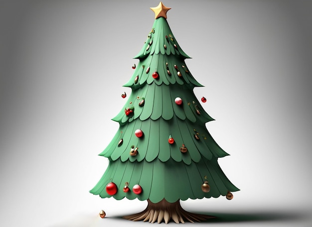 3D-kerstboom met verlichting