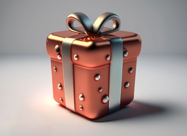 3D-kerstcadeau op witte achtergrond Kerst Concept