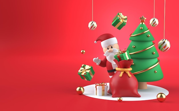 3D Kerstconcept 3D Render