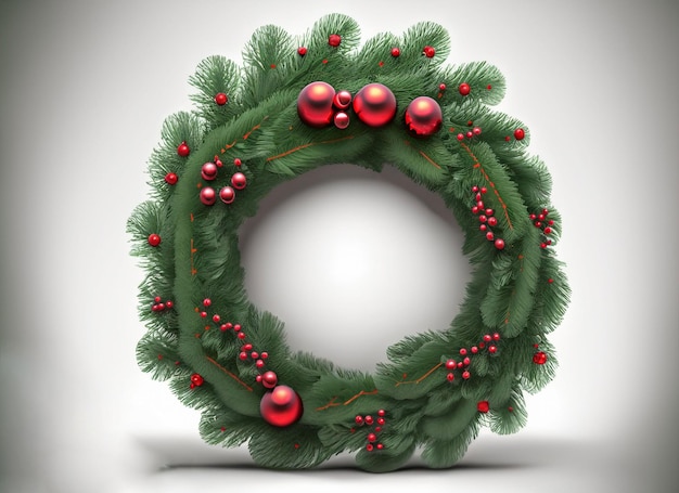 3D-kerstkrans gemaakt van kerstboomtakken
