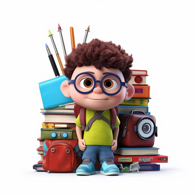 3d kid cartoon in different character